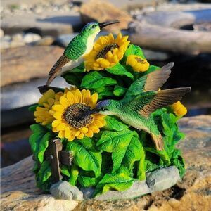 Hummingbird Sunflower Trinket Box